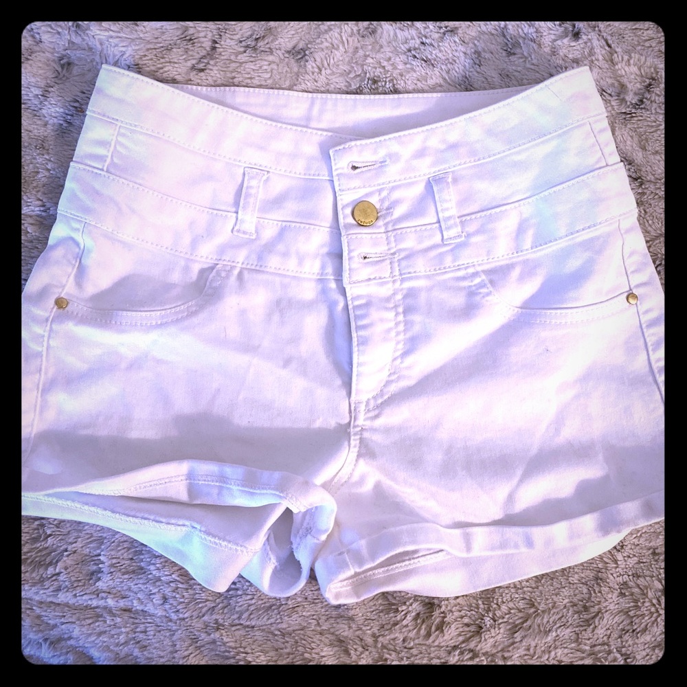 High waisted white shorts six 6